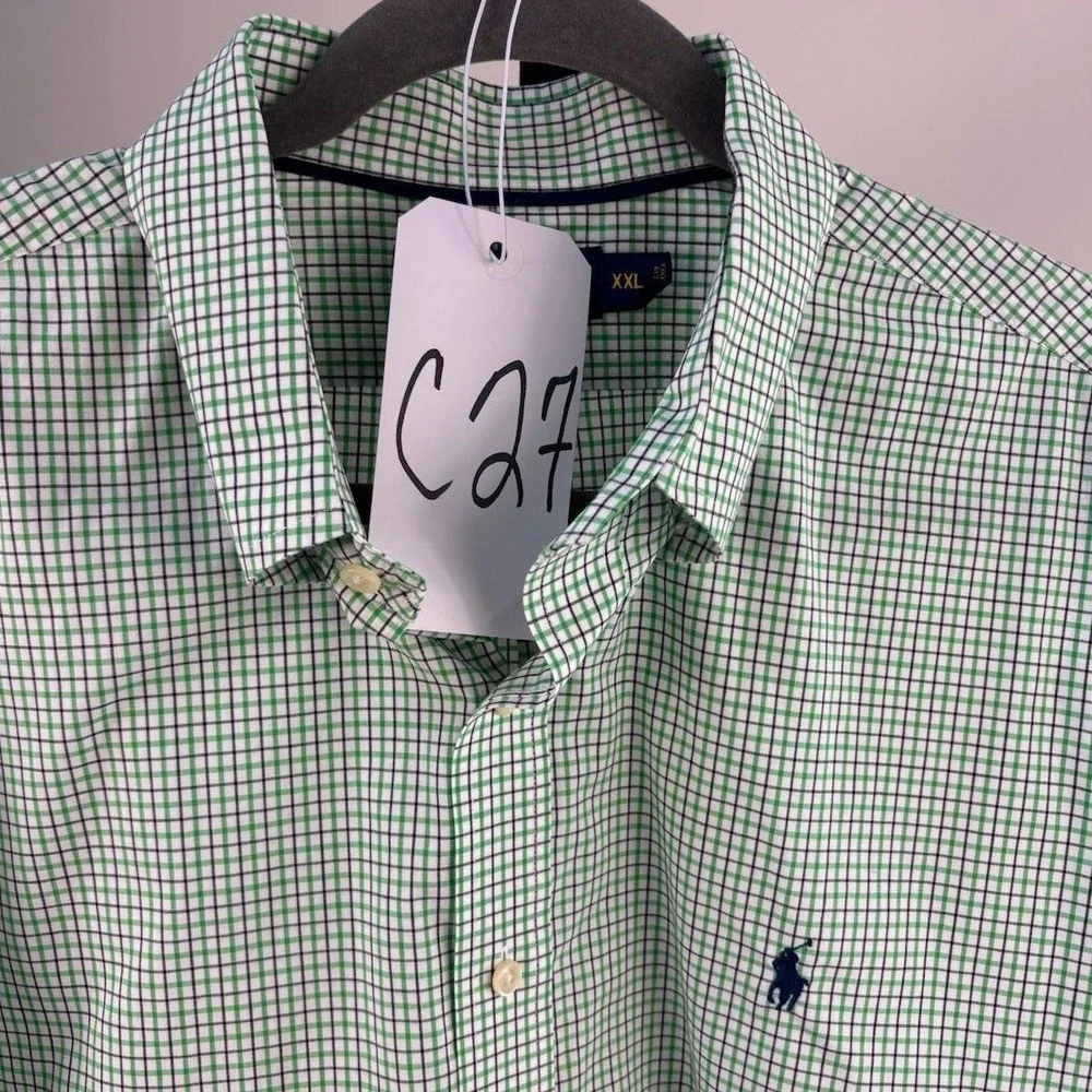 Ralph Lauren Polo Valhalla Golf Men's Size XXL‎ Green Performance Shirt No Iron